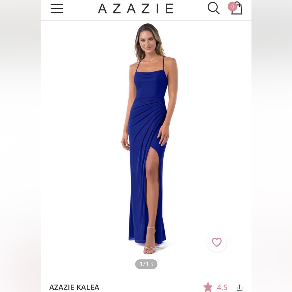 Azazie Kalea Dress Royal Blue